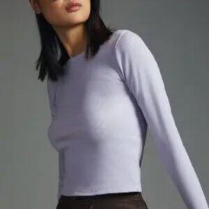 ANTHROPOLOGIE BLAIR STRETCH COTTON CREW NECK LONG SLEEVE BABY TEE SIZE M/L $50